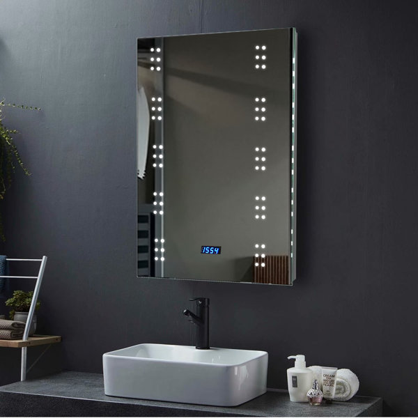 Bathroom mirror with lights deals and shaver socket